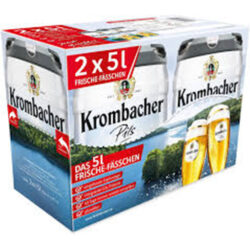 2x 5l Fass Krombacher Pils Frische-Fässchen
