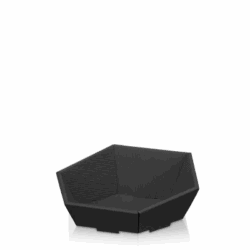 Präsentkorb 6-eckig  Modern Welle Schwarz klein