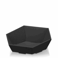 Präsentkorb 6-eckig  Modern Welle Schwarz mittel