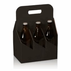 Tragekarton  Natura Schwarz 6er, Ø 75mm