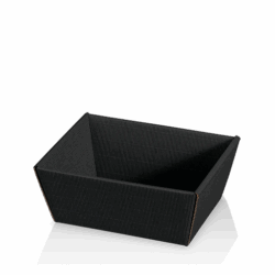 Präsentkorb 4-eckig Modern Welle Schwarz klein